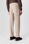 Beige Buckle Detailed Pleated High Waist Men's Trousers - 4