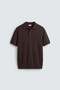 Brown Comfort Slim Polo Collar Men's Knitwear T-Shirt - 7