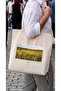 Beach Bag Picnic Bag Printed Cream Color Shoulder Bag / Handbag Quality Canvas Fabric Tote Bag 37X37 cm - 2