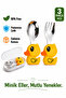 Bpa-Free Children's Stainless Steel Fork and Spoon Set with Duck Figure, Storage Box (Yellow Color) - 7