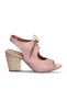 Shoes Dusty Rose Leather Women's Heeled Sandals 01Wn0100