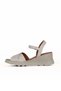 Gray Leather Women's Wedge Heeled Sandals 01We5201 - 3