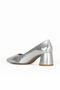 Silver Shiny Leather Women's Heeled Shoes 01We5801 - 5