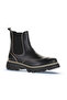 Black Gray Leather Women's Flat Boots 01Wz6505 - 2