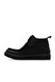 Black Leather Women's Flat Boots 01Wz5206 - 3