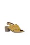 Yellow Leather Women's Heels Sandals 01Wy4902 - 3