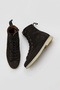 Brown Dark Suede Women's Flat Boots 01Wt3302