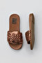 Copper Shiny Leather Women's Flat Slippers 01Wu4233 - 5