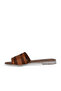 Tan Dark Leather Women's Flat Slippers 01We2302 - 4
