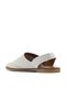 White Cracked Leather Women's Flat Sandals 01Wa5706 - 4