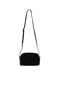 Black Leather-Suede Women's Crossbody Bag - 2