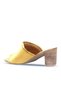 Yellow Leather Women's Heeled Slippers 01Wn4002 - 4