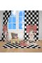 Black and White Girl Shooting a Kiss Background Curtain (With Throw Pillow Cover Gift) - 3