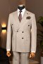 Exclusive striped double-breasted suit brown - 3