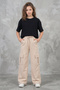 Elastic Waist Wide Leg Relaxed Fit Girls School Sweatpants with Cargo Pockets - 2