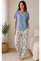 24836-Nena Short Sleeve V-Neck 100% Cotton Tamara Pajama Set