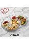 Divided Serving Plate 30cm X 20cm 5-Compartment Quality Glass Serving Plate Presentation Plate Snack Plate Breakfast Plate Stylish Glass Plate Kitchen Tableware Decorative Presentation Set Multi-Purpose Glass Serving Plate Snack Bowl - 4