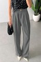 High Waist Pleated Anthracite Palazzo Pants