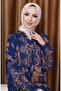 Balloon sleeve floral patterned dress 5574-06 indigo - 3
