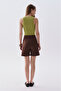 Women's Brown Pleated Detailed Chino Shorts - 2