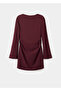Drawstring Boat Neck Dress - 3