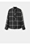 Checkered Blouse with a Scarf Collar - 3