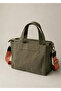 Waxed canvas large capacity zippered shoulder and handbag tote bag