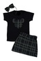 Girl's Plaid Skirt Crowned Suit - 2