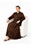 Women's Plus Size Shirt Collar Buttoned Oversize Loose Cut Summer Cotton Viscose Long Dress - 5
