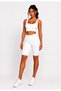 Women's Diving Fabric Mid-Length Sports Shorts High Waist Firming Lycra Tights White - 2