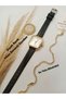Brand Design, Special Series, Gold Color Case, White Color Dial, Black Color Strap - with Waterway Bracelet - 3