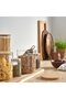 EKLATANT Jar with lid, clear glass/bamboo, 2.3 l - 3