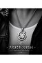 Symbol of Strength and Freedom Stainless Steel Wolf in a Crescent Moon Pendant - 2
