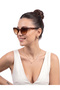 Cat Eye Leopard Gradient Brown Glass Sunglasses Women's Trend Model Current - 3