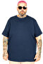 Mode XL Large Size Unisex Stretch Fabric T-Shirt Crew Neck 20149 Indigo