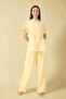 Straight Wide Leg Linen Blend Trousers H1425Ax26Sm