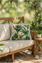 Savan Jungle Plant Patterned Fringed Decorative Throw Pillow Cover 45X45 – Cream Green Digital Print - 2