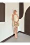 Embroidered Daisy Cream Strapless Dress - 7