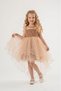 Polka Dot Pattern Girl's Evening Dress with Ruffle Sleeves Detail - 3