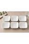 6 Pieces Moove Square Mini Bowl 8X8.5 cm Porcelain Breakfast Sauce Bowl - 6