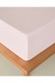 Novella Premium Cotton Textured King Size Elastic Bed Sheet 180X200 cm Powder Pink - 3