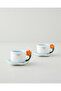 Daylora Dolomite 4 Piece 2 Person Coffee Cup Set 100 ml Blue-Orange - 2