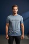 Men's Blue Inspire Printed Single Jersey Fabric T-Shirt Slim Fit Cotton Summer Men's T-Shirt Indigo-181