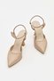 Women's Heeled Top-Strapped Pointed Toe Evening Dress Shoes Tan - 5