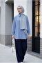 Striped slit loose linda shirt - ice blue - 3