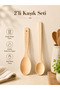 Set of 2 Luxury Wooden Spoons |   35cm Large Serving and Rice Spoon |   Natural & Non-Scratching
