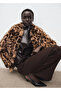 Leopard Print Fur-Like Coat - 7