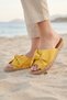 Shoes Yellow Leather Women's Espadrille Slippers 01Wl4605 - 2