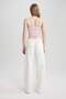 Parachute Gabardine Pants with Lace-Up Waist, Pockets, Wide Loose Legs A6975Ax23Sm - 4