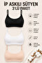 Women's Strap Padded Bra 3-Pack Cotton Flexible Comfortable Bralette Sports Bra